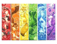 Pride colored foxes (by Kacey)